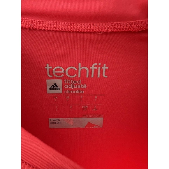 Adidas Techfit Climalite Fitted Short Sleeve Shirt Mens Size Large Stretch Neon‎ - Picture 3 of 11